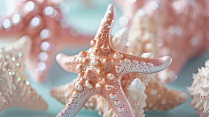Playful starfish with glittering details  AI generated illustration