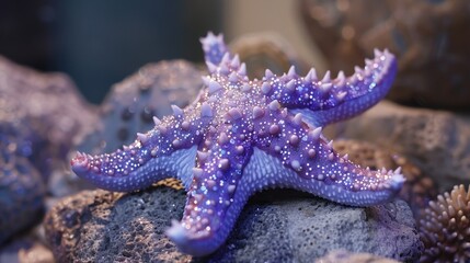 Playful starfish with glittering details   AI generated illustration