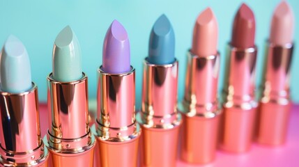 Obraz premium Posh lipstick in pastel hues AI generated illustration