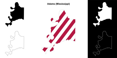 Adams County (Mississippi) outline map set