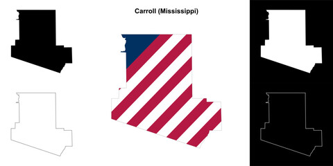 Carroll County (Mississippi) outline map set