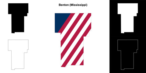 Benton County (Mississippi) outline map set