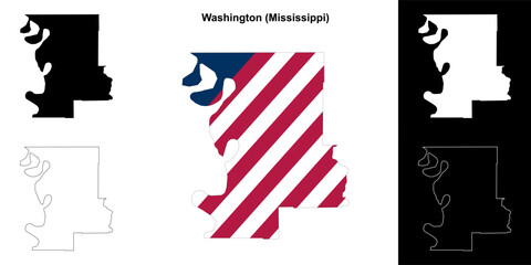 Washington County (Mississippi) outline map set