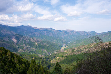 日本の高知県と愛媛県にまたがる四国カルストの美しい風景