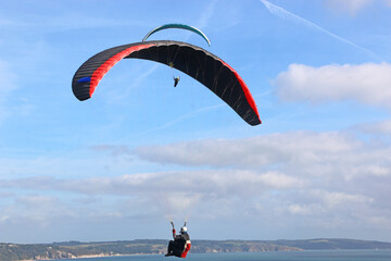 Flying above Slapton beach in Devon	