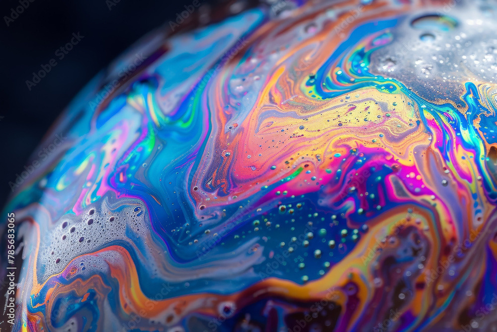 Poster a colorful blob of liquid with a swirl pattern. the colors are bright and vibrant, creating a sense 