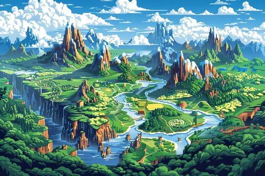 Fantasy map for a game, game board