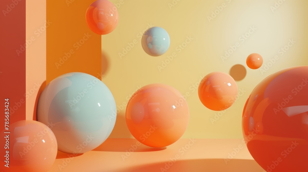 Aufkleber Lively and dynamic objects hovering in isolation   AI generated illustration