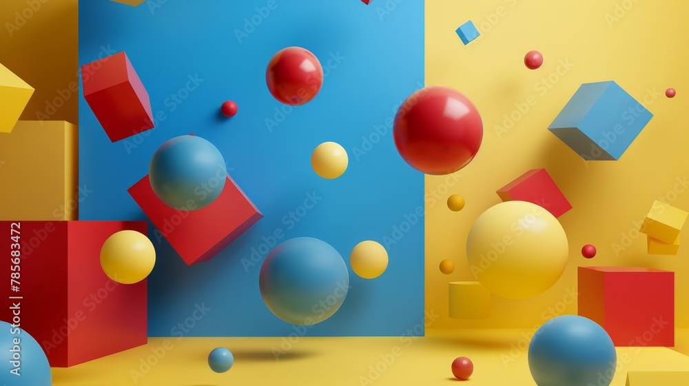 Poster lively and dynamic objects hovering in isolation ai generated illustration