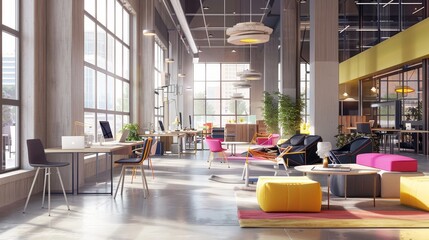 Laptops scattered across a modern office space   AI generated illustration