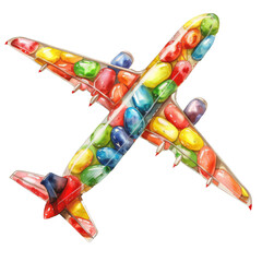 Whimsical Watercolor Airplane Jelly: Flying High with Sweetness