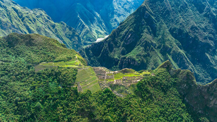 Machu Picchu, Peru. Aerial view. - obrazy, fototapety, plakaty