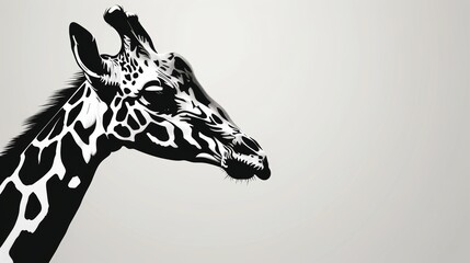 Minimalist Giraffe Head Silhouette Logo Generative AI
