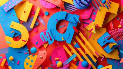 Vibrant colors and bold typography   AI generated illustration - obrazy, fototapety, plakaty