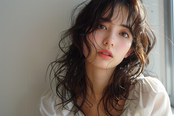 黒髪ロングの女性のポートレート