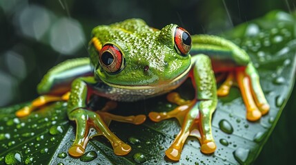 Fototapeta premium find inspiration for your next wildlife photo project: explore a realistic illustration of a dumpy frog