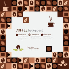 Coffee theme illustration vector template. Design for banner, poster, booklet, brochure cover, card, coupon