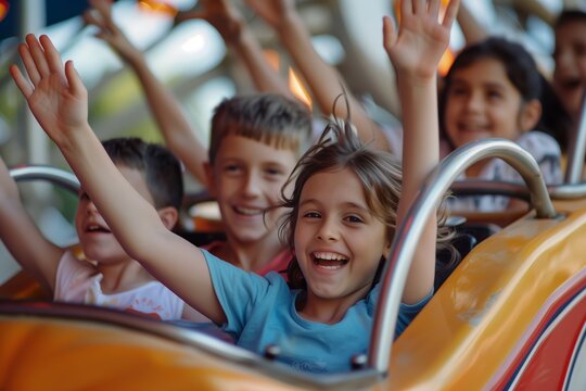 Children having fun on a fairground