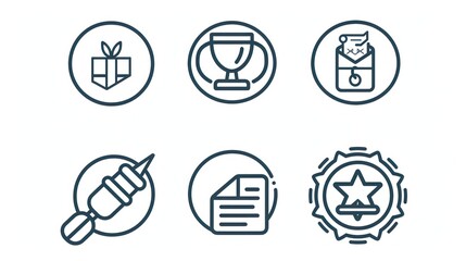 approval and certified icon set