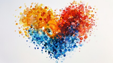 Vibrant Watercolor Confetti Heart Generative AI