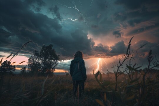 Intense photo person struck lightning intense emotion fear awe atmospheric dramatic moment 02