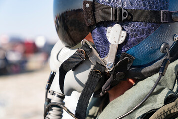 fighter jet pilot. A man in a military, in pilot suit uniform. © FATIR29