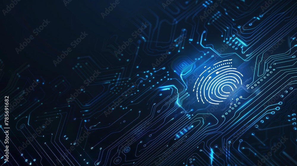 Poster a sleek abstract background themed around cyber security, featuring digital motifs and secure networ