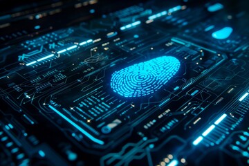 Intricate cyber circuit with a fingerprint