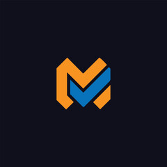 letter m text logo design vector