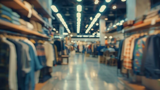 Blurred view of a clothing store without anyone in the picture 01