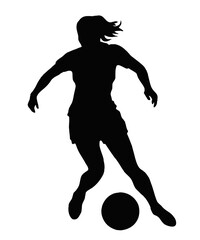 Fototapeta na wymiar female soccer player silhouette illustration isolated