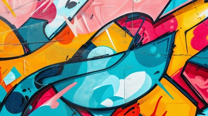 A close-up of a vibrant graffiti mural  AI generated illustration