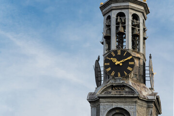 Munttoren Clock Tower, Amsterdam, copy space