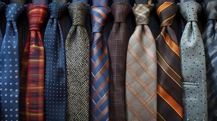 A collage of business suits and ties in various patterns  AI generated illustration