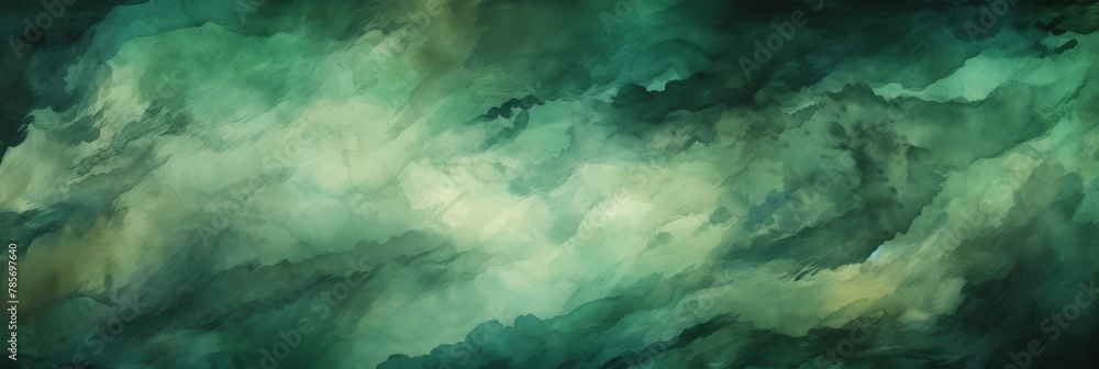Poster abstract green watercolor background with fluid abstract pattern. generative ai