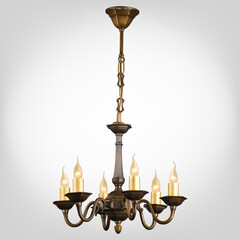 Vintage chandelier isolated on white background. Vector illustration EPS 10.