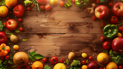 Food background - fruits and vegetables background
