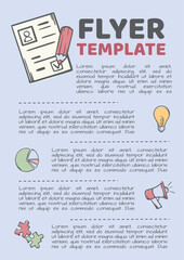 Vector editable design related to documents, business, social sphere. Template for flyer, leaflet, newsletter, poster.