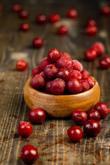 frozen to store red cherry berries in frost