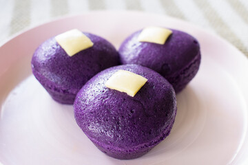 Ube Puto is a delicious Filipino Steamed Rice Cake made with Puple Yam usually eaten as a snack or dessert. Traditional food