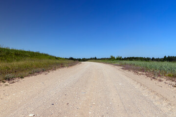 country road in the summer season