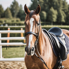 Fototapeta premium portrait of a horse generative ia 