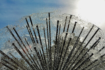 fontanna ogrodowa pod słónce fontanna w kształcie dmuchawca, kulista fontanna, Spherical...