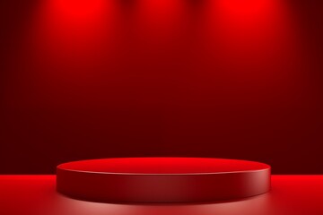 Fototapeta premium red stage with lighting 