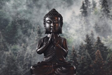 Praying Buddha, meditation and balance