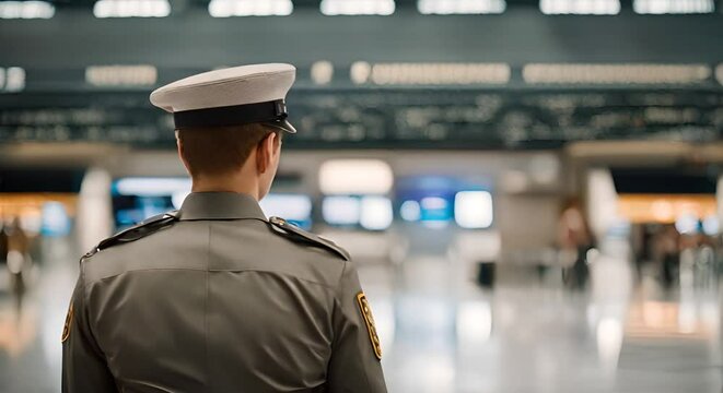 Police officer at the airport.