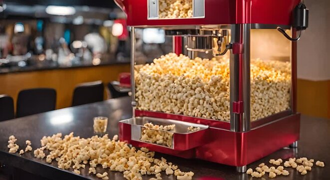 Popcorn in a popcorn making machine.