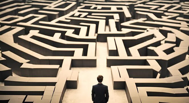 Man entering a maze.