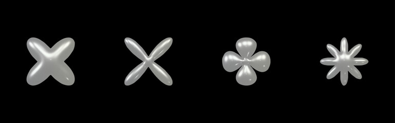 Realistic set 3d elements chrome y2k for web design. Trendy geometric silver elements. Vector y2k illustration