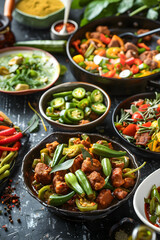 Variety of Delectable Okra Dishes: Gumbo, Fried Okra, and Stir-Fry - A Green Delight 
